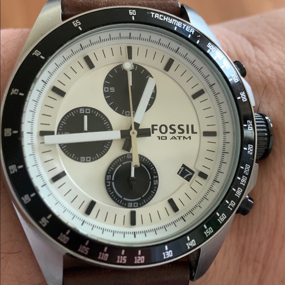 Fossil Chronograph Mens Brown Leather Watch